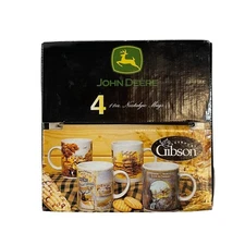 John Deere Nostalgic 11 oz Gibson Coffee Cups Mugs Set of 4 Pack In Box