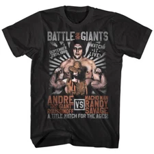 Andre the Giant v Macho Man Randy Savage Men's T Shirt Title Match Wrestling Top