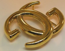 GUCCI - ORIGINAL INTERLOCKING BRASS BELT BUCKLE 1970'S VINTAGE