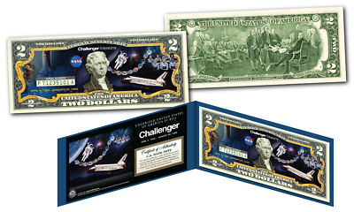 Space Shuttle CHALLENGER Missions Official Legal Tender U.S. $2 Bill NASA