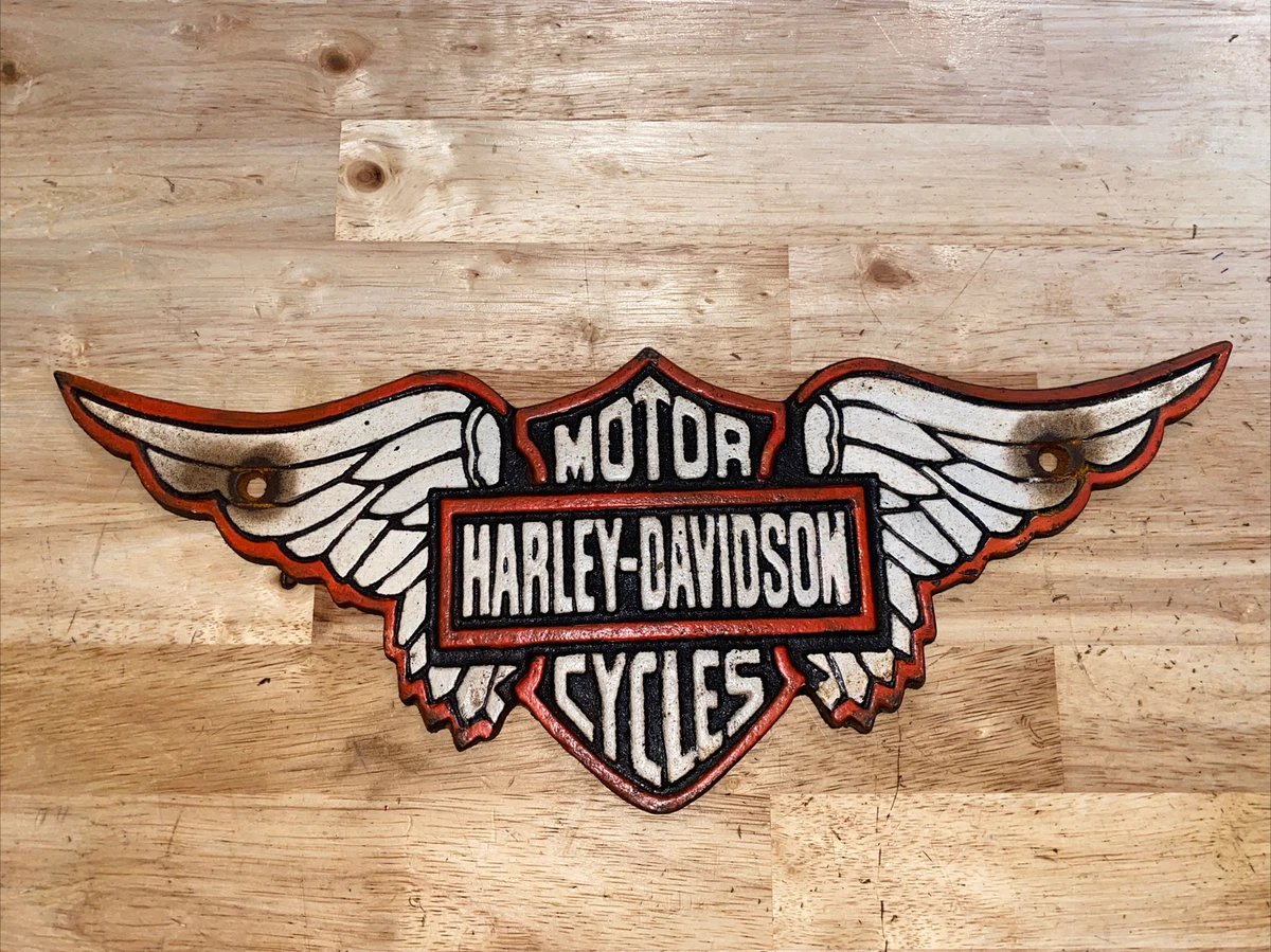 Harley Davidson Sign Plaque Metal Home House Accent Chippy Decor Kitchen Room US