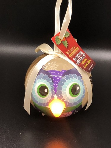 Adorno de Navidad HAPPY OWL Twinkling Treasures 3D parpadeante a prueba de roturas - Imagen 2 de 10