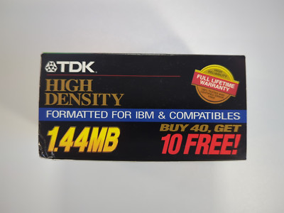 TDK Double-Sided High Density IBM Formatted Floppy Disks 1.44MB 50 Ct Open Box