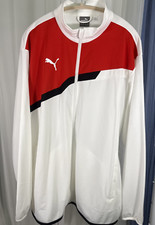 PUMA MENS WHITE RED BLACK FULL ZIP TRACK JACKET SIZE XXL 2X MINT CONDITION
