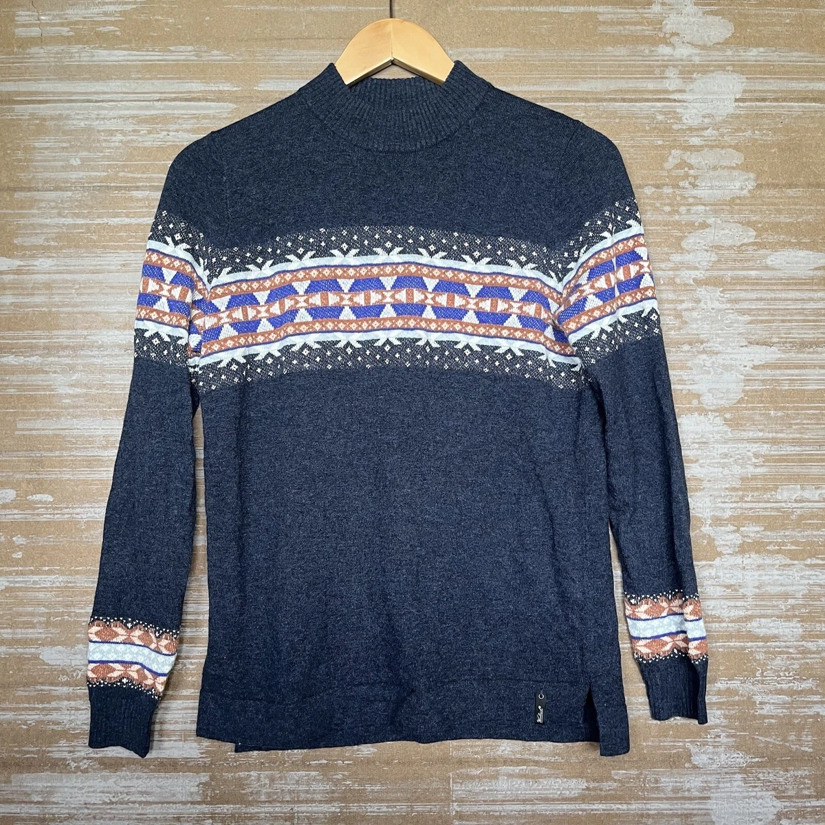 Woolrich Wool Blend Fair Isle Mock Neck Sweater Outdoor Western