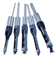 Woodworking Square Hole Drill Bit 5Pcs Wood Saw Mortising Chisel Cutter Tool Set