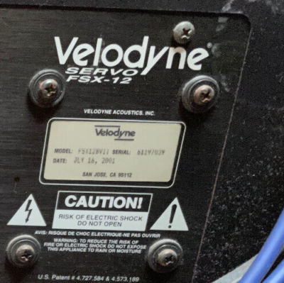Velodyne Servo FSX-12 12” Powered Subwoofer – Servo Controlled | eBay