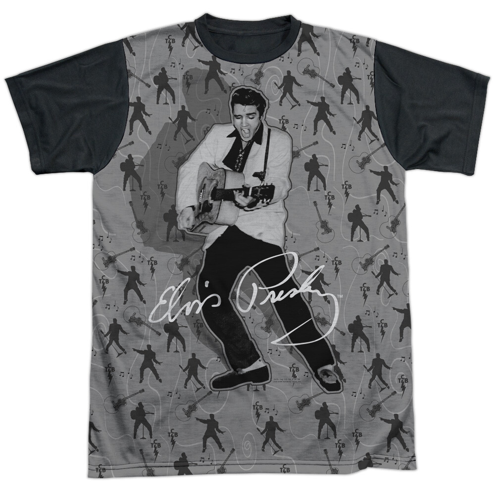 Elvis Presley Rockin All Over Adult Costume T Shirt (Black Back