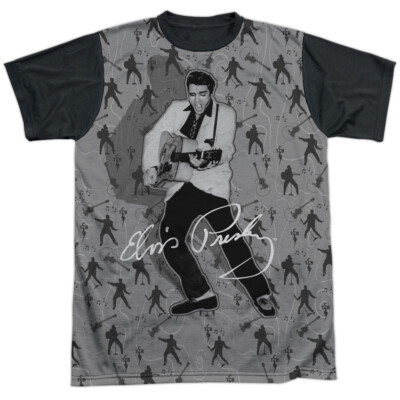 Elvis Presley Rockin All Over Adult Costume T Shirt (Black Back), S-3XL