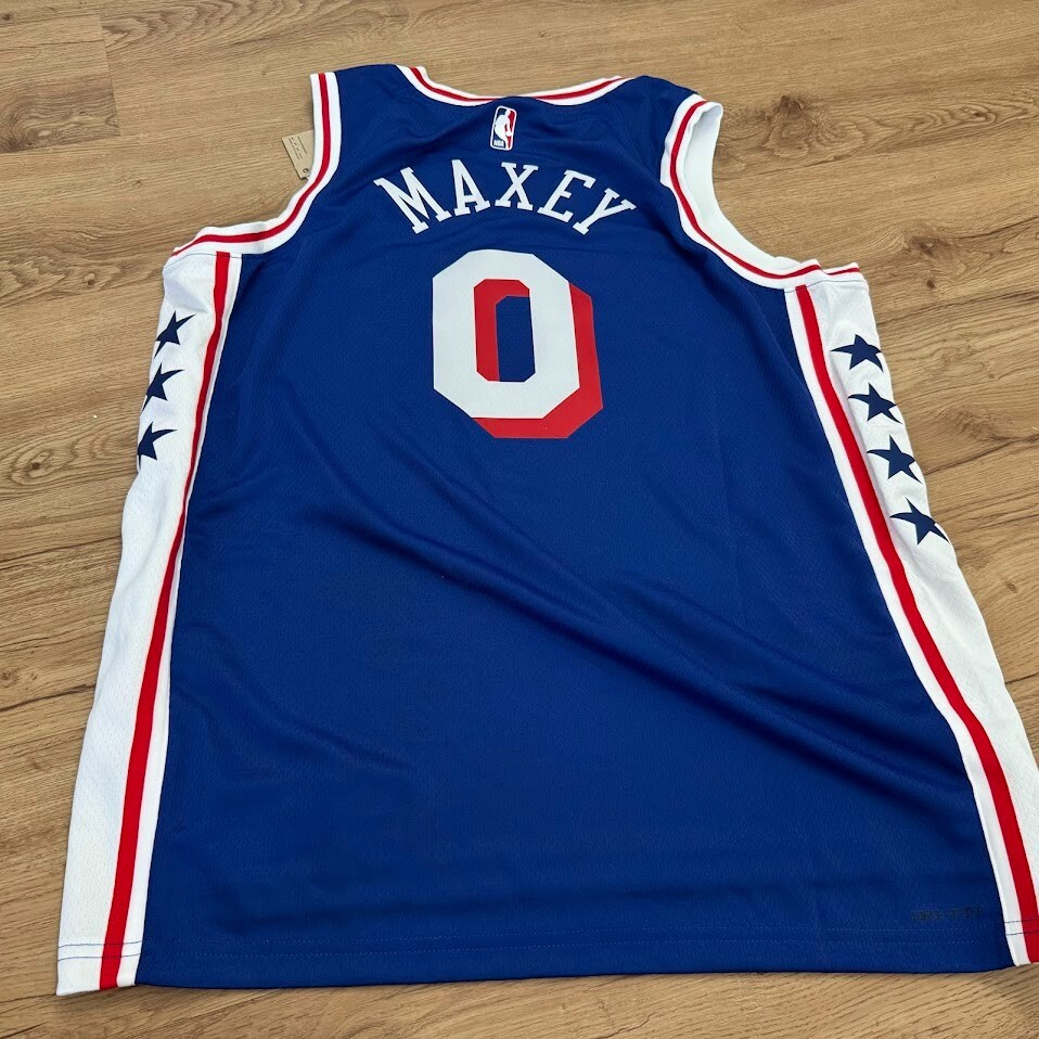 New Nike NBA Philadelphia 76ers Tyrese Maxey #0 Jersey Icon