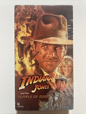 Indiana Jones and the Temple of Doom 1986 VHS Video Tape Rare Black Back Cover