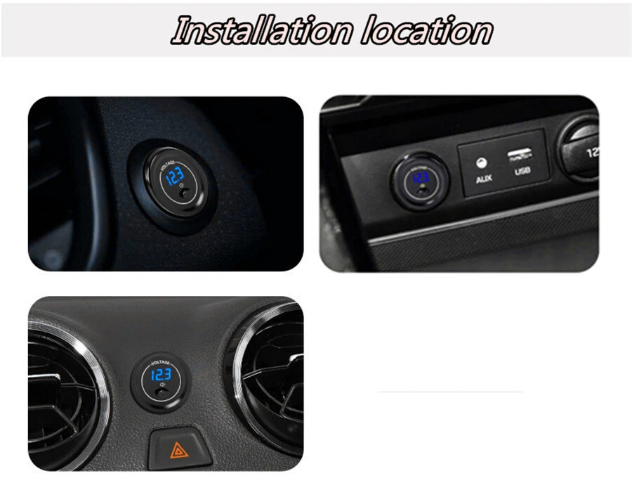 LED Panel Digital Voltage Meter Low Voltage Alarm For Motorbike Car Boat 12V-24V — 第 4/4 张图片