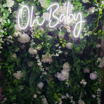 Oh Baby LED Neon Sign – Warm White Light Up Wall Decor For Baby Nursery, Shower, Birthday & Room Decorations