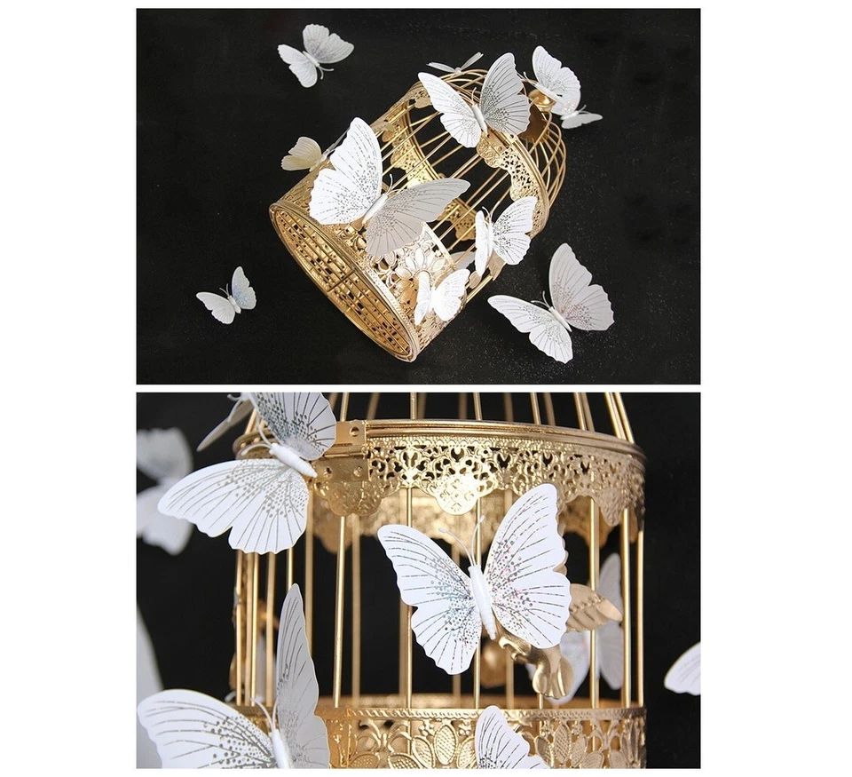 12 piezas calcomanía de pared mariposa 3D pegatina extraíble baño dormitorio decoración hogar blanco Foto 3 de 4