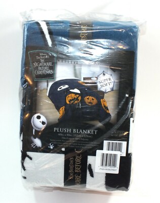 Disney Nightmare Before Christmas Blanket Jack Skellington Soft Plush Blanket