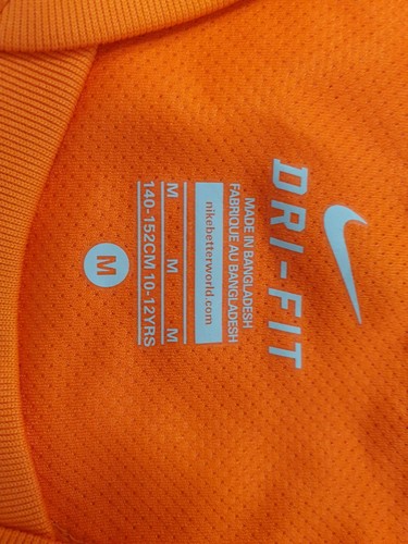 NN15 BOYS NIKE WERDER BREMEN ORANGE GREEN STRIPED FOOTBALL SHIRT 10-12 YEARS - Picture 4 of 4