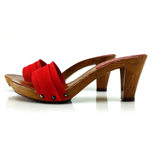 Zoccoli DONNA ROSSI- Made in Italy 35 al 41 - Tacco 8-K5101 ROSSO | eBay
