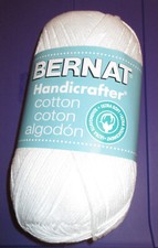 Bernat Handicrafter Cotton Yarn 4 Med 4 ply 14 oz 710 yds NEW - White