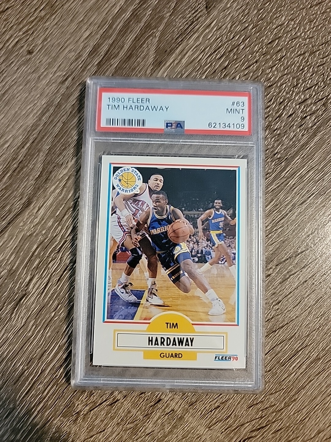 1990-91 Fleer Tim Hardaway #63 Rookie Card RC PSA 9 MINT