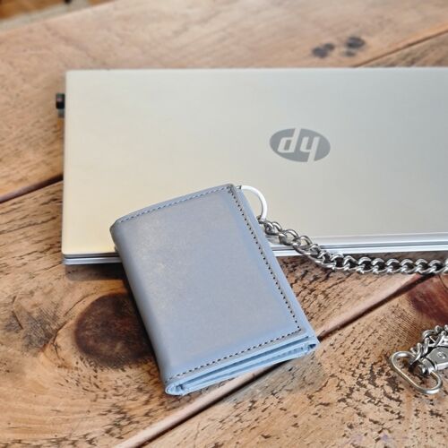 Men's Leather Wallet, with Safety chain, RFID Protection, ideal for bikers - Afbeelding 1 van 22