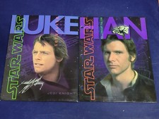 Vintage 1996 Star Wars Pocket Portfolio Folders Lot Of 2 - Han & Luke