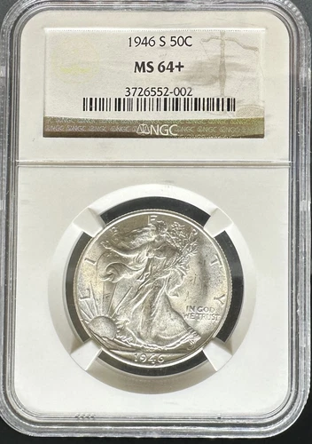 1946-S Walking Liberty Half Dollar MS64+ NGC (#PA3726552002)