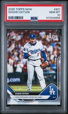 Graded 2025 Topps Now Shohei Ohtani #821 Baseball Card PSA 10 Gem