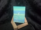 ACEO Hand Painted Acylic  Ble and Green Warning  Moon Card — photo 3