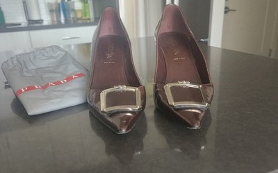 Authentic Prada Patent Leather Pumps | Burgundy/Oxblood | EU 38 | Made in Italy