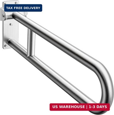 Toilet Grab Bar, Flip Up Foldable Bathroom Safety Handrail, Wall Mounted 304 Sta