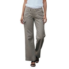 JAMES PERSE women s grey wide leg cargo pants with button detail size 28 trouser