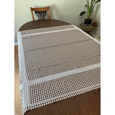 Tablecloth Gingham Checker Brown White Picnic Cottagecore Grannycore Retro