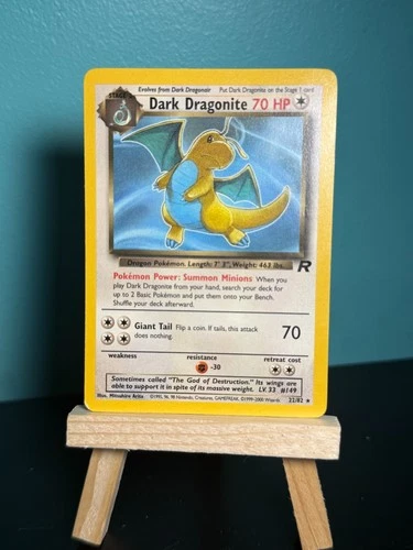 1st Edition Dark Dragonite 22/82 Team Rocket Pokemon Card WOTC Rare LP