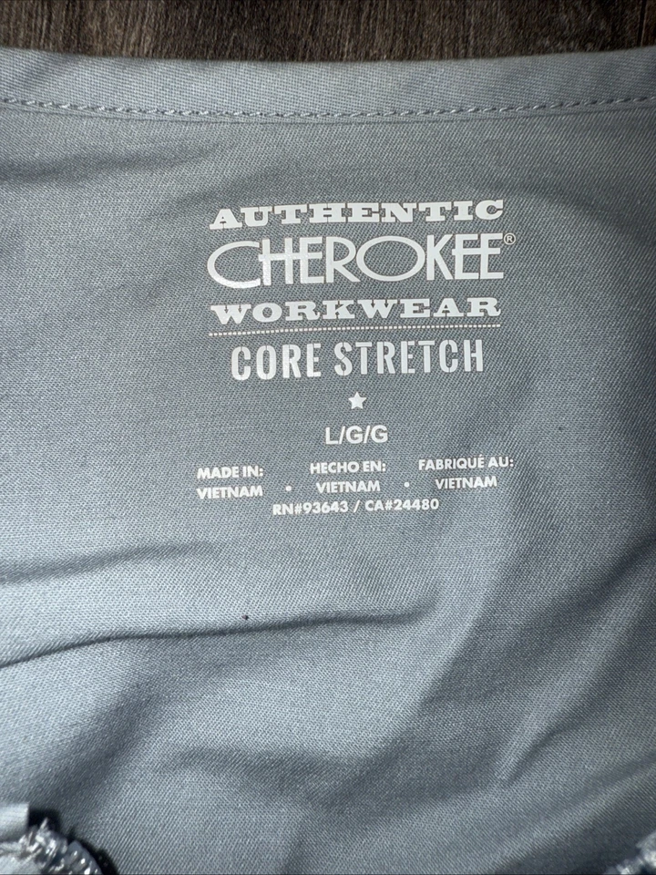 Cherokee Workwear Women Core Stretch Zip Front Warm-Up Jacket 4315 Grey Sz L - Image 2 of 4