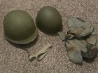 2 Military Vietnam War Style Helmet w/ Woodland Camouflage Covers — photo 6