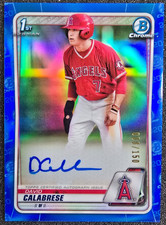 2020 Bowman Draft Chrome 1st Blue Refractor AUTO /150 David Calabrese #CDA-DC