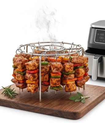 Air Fryer Grill Accessories Kit with 24 Skewers, Stainless Steel Air Fryer Acces