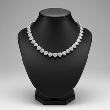 Ariana Grande Style Necklace Platinum Plated Over Stainless Steel Women Zircon