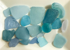 rare blue sea glass mix from Japan Surf-Tumbled Beach glass
