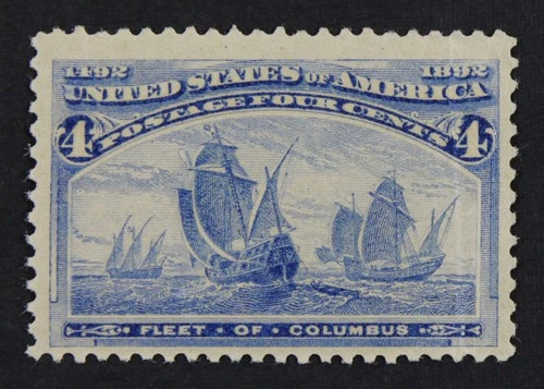 CKStamps: US Stamps Collection Scott#233 4c Columbian Mint NH OG Crease