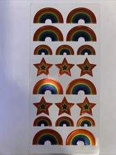Shiny RAINBOW Sticker Sheet Scrapbook Planner Craft Stickers