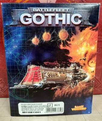 Battlefleet Gothic Tau Explorer Class Battleship Warhammer 40k OOP Metal