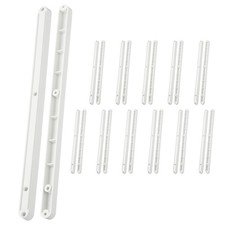 12-Pairs Drawer Slides, 298mm Long Plastic Drawer Rails for Cabinets White