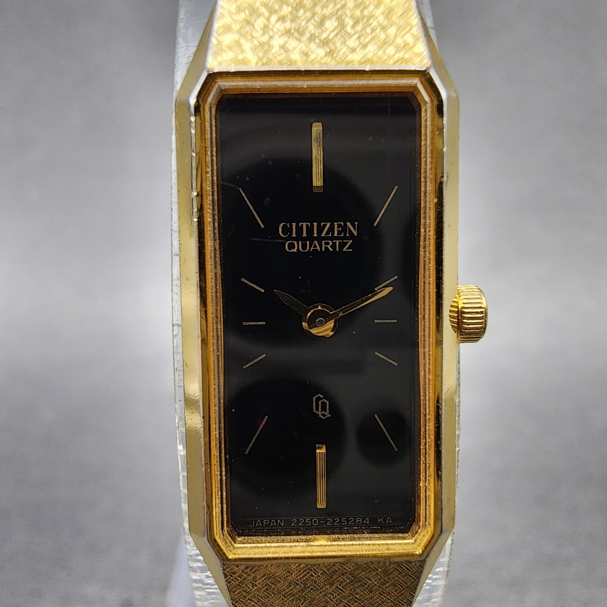 Citizen CQ Tank Watch Women 13mm Black Dial Gold Tone 2250-223373