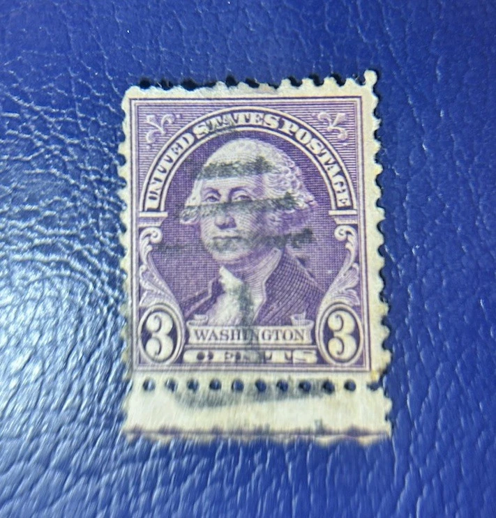アメリカジョージ・ワシントン3セント使用済切手パープル／バイオレット アメリカジョージ・ワシントン3セント使用済切手パープル
