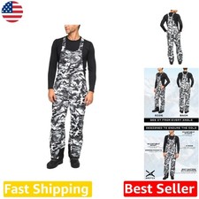 Men's Essential Insulated Ski Bib Overalls Medium A6 Camo Black 8000mm WP