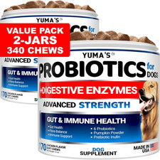 2 Pack Probiotics for Dogs and Digestive Enzymes  Dog Probiotics Chews  Dog