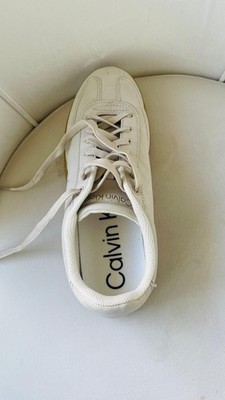 Calvin Klein Woman s Light Gray Sneakers with Tan Soles 8.5