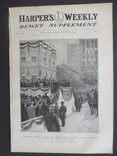 1899 « DEWEY SUPPLEMENT » GUERRE HISPANO-AMÉRICAINE AMIRAL MILITAIRE HARPER'S HEBDOMADAIRE