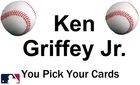 You Pick Your Cards - Ken Griffey Jr - Mariners Reds Baseball Card Selection